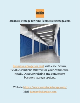 Business storage for rent |comstockstorage.com