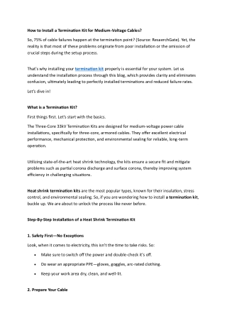 How to Install a Termination Kit for Medium