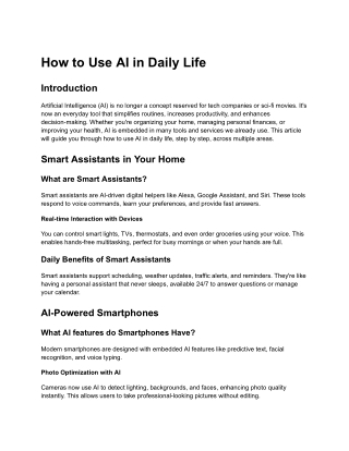 How to Use AI in Daily Life