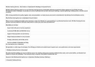 Catering services in Hyderabad with price