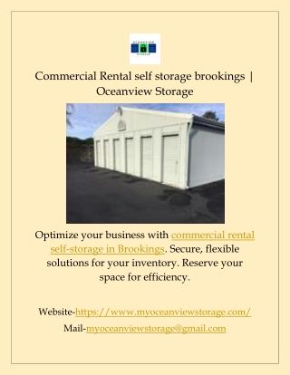 Commercial Rental self storage brookings