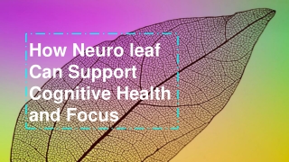 How Neuro leaf Can Support Cognitive Health and Focus