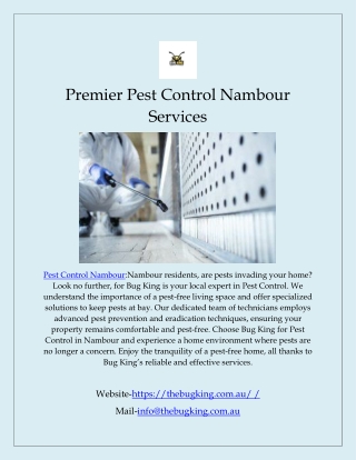 Premier Pest Control Nambour Services