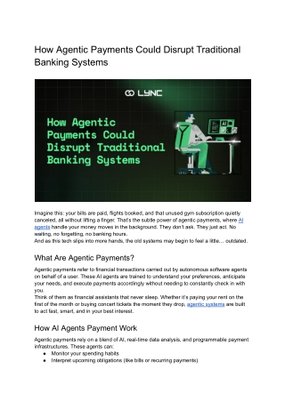 Agentic Payments and Their Impact on Traditional Banking Systems