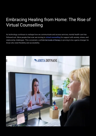 Embracing Healing from Home The Rise of Virtua Counselling