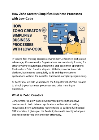 How Zoho Creator Simplifies Business Processes with Low-Code