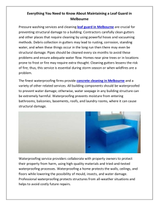 Everything You Need to Know About Maintaining a Leaf Guard in Melbourne