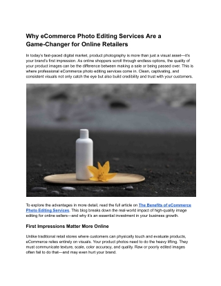 How Professional Photo Editing Boosts eCommerce Sales and Branding