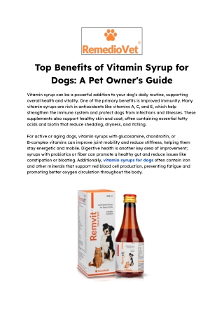 Top Benefits of Vitamin Syrup for Dogs_ A Pet Owner's Guide