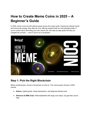 How to Create Meme Coins in 2025 – A Beginner’s Guide