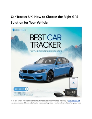 Car Tracker UK: Choose the Best GPS for Your Vehicle