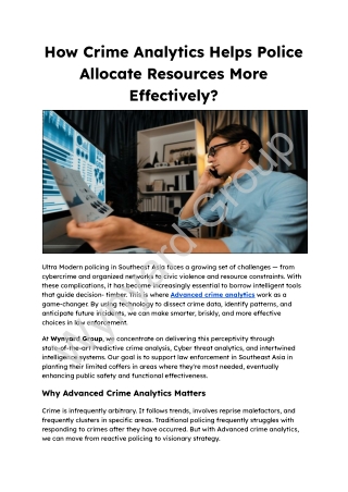 How Crime Analytics Helps Police Allocate Resources More Effectively_