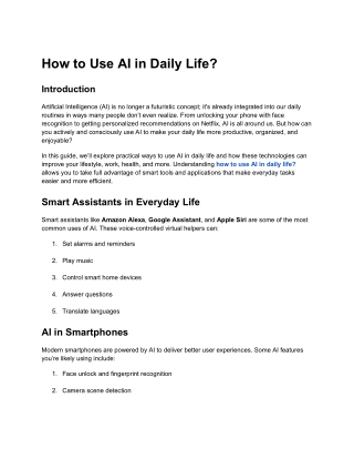 How to Use AI in Daily Life