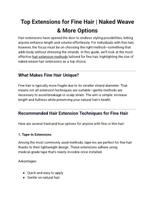 Top Extensions for Fine Hair _ Naked Weave & More Options