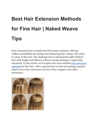 Best Hair Extension Methods for Fine Hair _ Naked Weave Tips