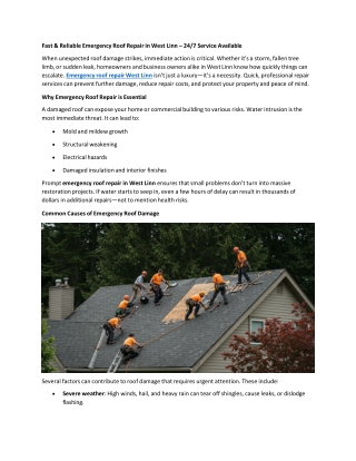 Expert Roof Leak Repair in West Linn – Fast, Reliable, and Affordable Service