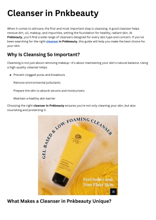 Cleanser in Pnkbeauty