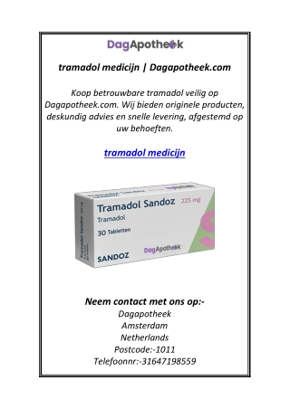 tramadol medicijn | Dagapotheek.com