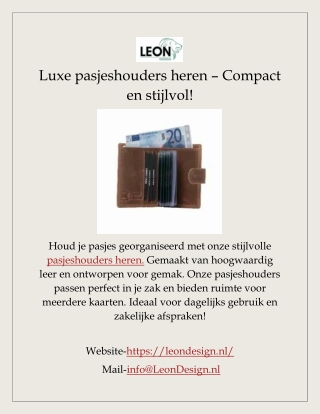 Luxe pasjeshouders heren – Compact en stijlvol!