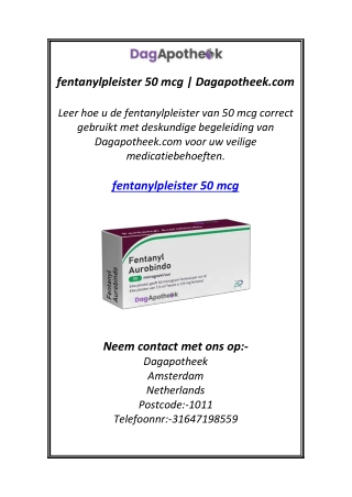 fentanylpleister 50 mcg | Dagapotheek.com