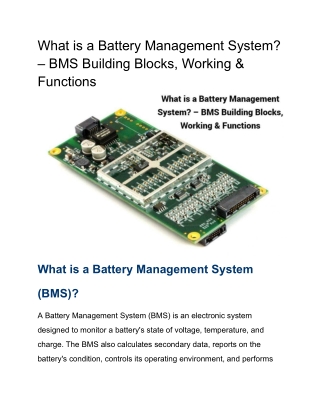 What is a Battery Management System_ – BMS Building Blocks, Working & Functions