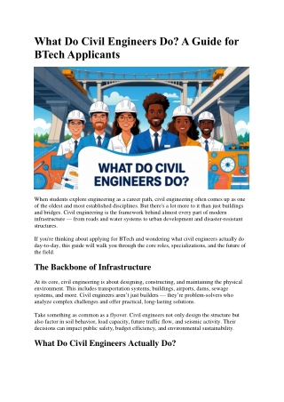 Guide to Civil Engineering in India