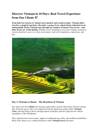 Experience the Charm of Vietnam Tourism