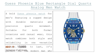 Guess Phoenix Blue Rectangle Dial Quartz Analog Men Watch