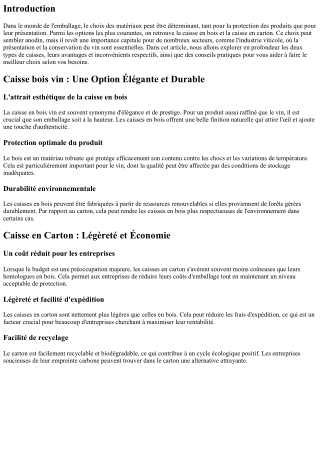 Caisse en Bois vs Caisse en Carton : Quel Choix Faire ?