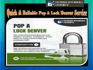 Quick & Reliable Pop A Lock Denver Service