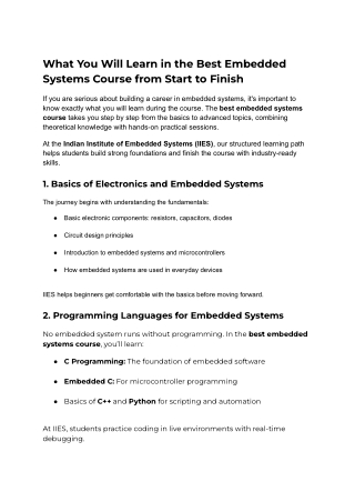 Learn in the Best Embedded Systems Course: Start to Finish