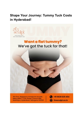 Shape Your Journey_ Tummy Tuck Costs in Hyderabad