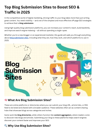Blog Submission Sites