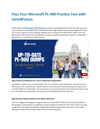 Microsoft PL-900 Practice Test