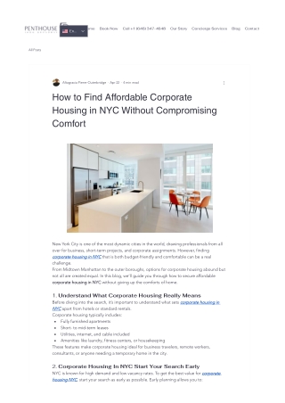 Corporate housing NYC