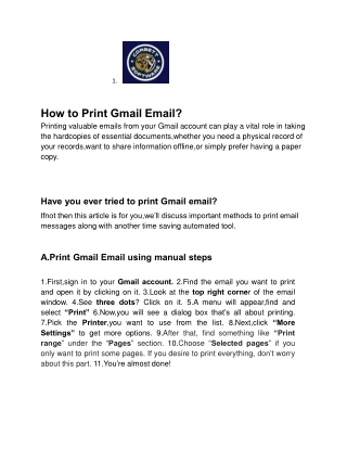 How to Print Gmail Email?