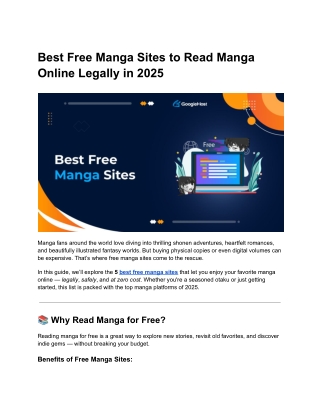 Read Manga for Free: 5 Best Sites That Are 100% Legal and Safe