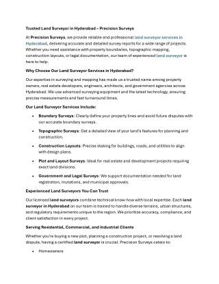 Land Surveyor in Hyderabad