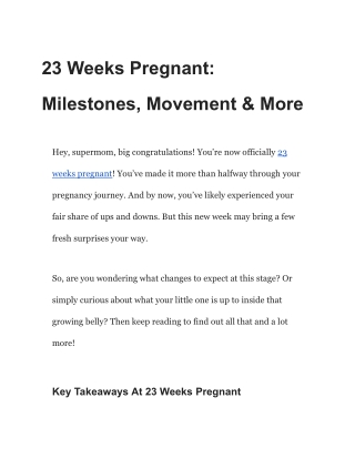 23 Weeks Pregnant_ Milestones, Movement & More