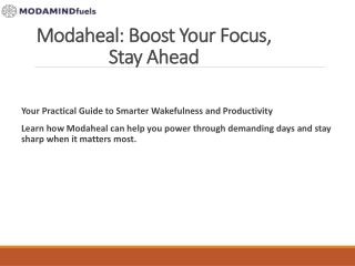 Modaheal: Smart Strategies for Staying Focused & Productive