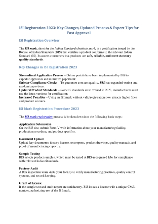 ISI Registration 2023 Key Changes, Updated Process & Expert Tips for Fast Approval