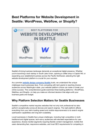 Best Platforms for Website Development in Seattle_ WordPress, Webflow, or Shopify
