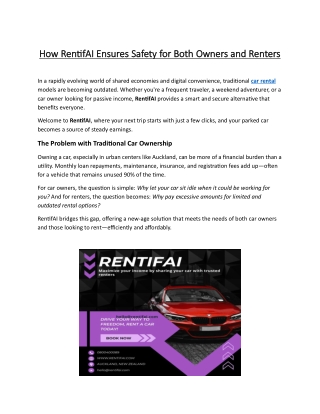 How RentifAI Ensures Safety for Both Owners and Renters