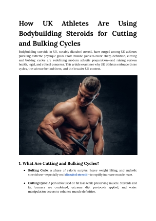 How UK Athletes Are Using Bodybuilding Steroids for Cutting and Bulking Cycles
