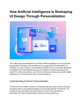 How Artificial Intelligence Is Reshaping UI Design Through Personalization