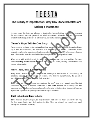 The Beauty of Imperfection Why Raw Stone Bracelets Are Making a Statement