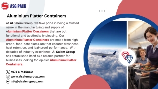 Aluminium Platter Containers