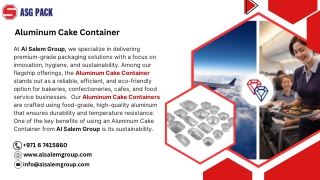 Aluminum Cake Container