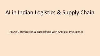 AI in Indian Logistics & Supply Chain