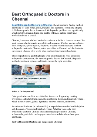 Best Orthopaedic Doctors in Chennai2